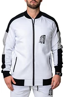 Maceoo Legendary Stretch Cotton Zip-Up Jacket White at Nordstrom,