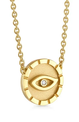 Pamela Zamore Protection Diamond Evil Eye Pendant Necklace in Gold at Nordstrom