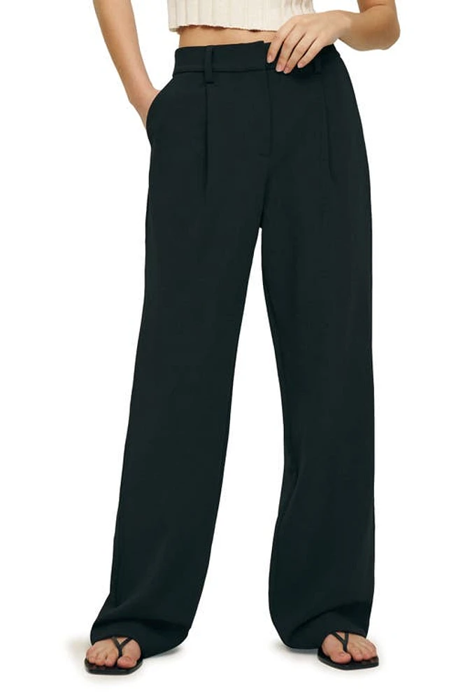 Reformation Alex High Waist Pants Black at Nordstrom,