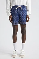 Palm Angels Paisley Drawstring Shorts Navy Blue at Nordstrom, Us