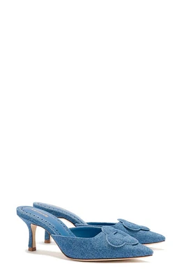 Larroudé Flora Pointed Toe Mule Denim at Nordstrom,