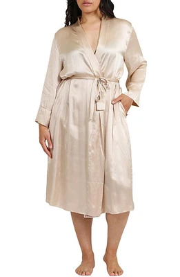 Papinelle Audrey Silk Long Robe Romance at Nordstrom,