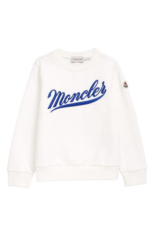 Moncler Kids' Logo Graphic Sweatshirt in White at Nordstrom, Size 8Y