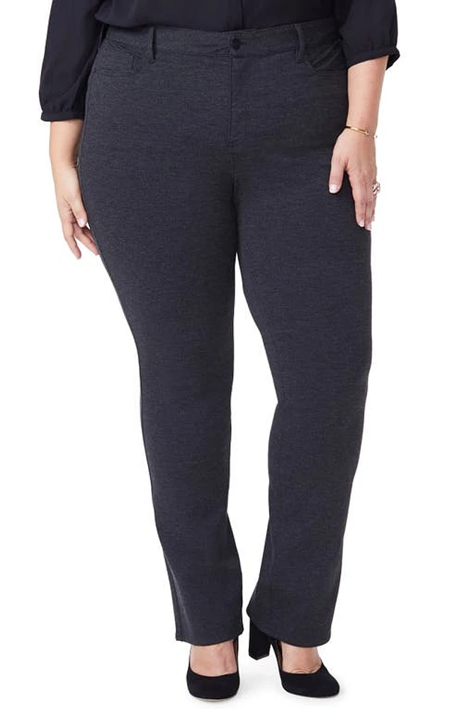 NYDJ Marilyn Straight Ponte Knit Pants Charcoal Heathered at Nordstrom,