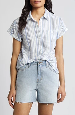 caslon(r) Stripe Cotton Gauze Button-Up Shirt at Nordstrom,