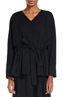 Max Mara Leisure Caladio Belted Knit Top in Navy at Nordstrom, Size X-Large