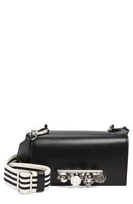 Alexander McQueen Jeweled Calfskin Leather Satchel in 1000-Black at Nordstrom