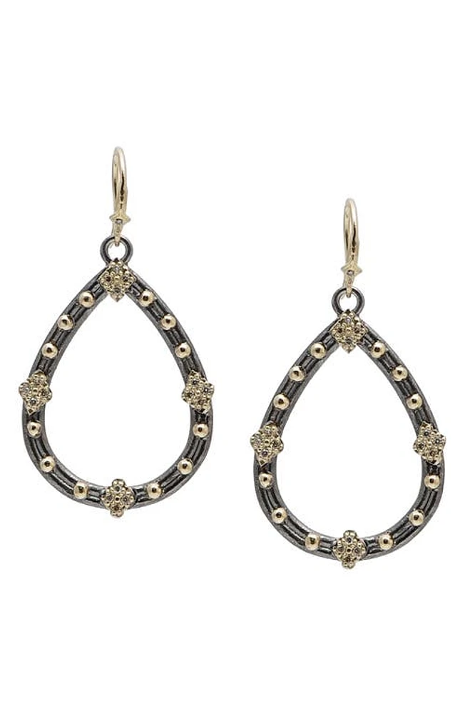 Armenta Old World Crivelli Black Diamond Drop Earrings in Silver at Nordstrom