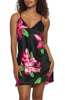 Felina Adrienne Print Satin Chemise at Nordstrom,