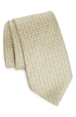 ZEGNA TIES Whale Print Mulberry Silk Tie in Yellow at Nordstrom