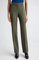 Akris punto Mikko Virgin Wool Tricotine Straight Leg Pants Sage at Nordstrom,