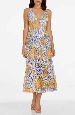 Dress the Population Sierra Floral Sequin Cocktail Lavender Multi at Nordstrom,