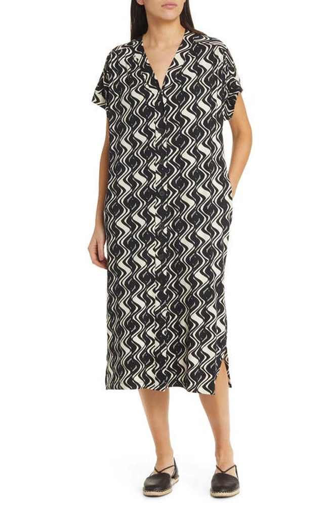 Masai Copenhagen Odera Abstract Print Shift Dress Black at Nordstrom,