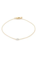 Monica Vinader 14K Gold Marquise Diamond Solitaire Bracelet in 14Kt Solid Gold at Nordstrom, Size Large