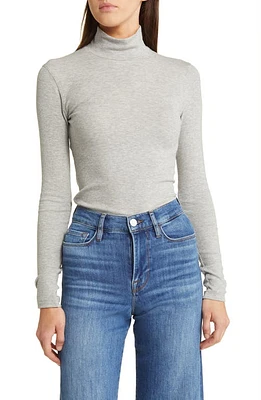 FRAME Gris Heather Rib Turtleneck Top at Nordstrom,