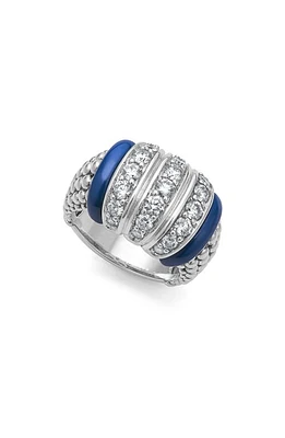 LAGOS Blue Caviar Diamond & Ceramic Ring in Marine at Nordstrom, Size 7