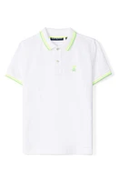 Psycho Bunny Kids' Andrews Tipped Piqué Knit Polo White at