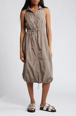 Rare London Parachute Drawcord Waist Dress Silver Grey at Nordstrom,