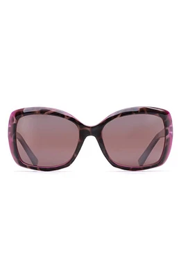 Maui Jim Orchid 56mm PolarizedPlus2 Square Sunglasses in Tortoise Raspberry/Rose at Nordstrom