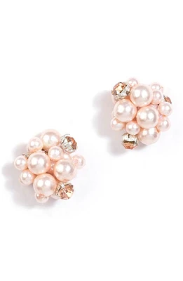 Deepa Gurnani Shefali Imitation Pearl Earrings in Peach at Nordstrom