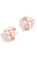 Deepa Gurnani Shefali Imitation Pearl Earrings in Peach at Nordstrom