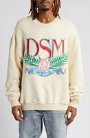 DIET STARTS MONDAY Tiger Embroidered Cotton Fleece Sweatshirt Antique White at Nordstrom,