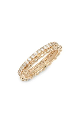 Anzie Dew Drop Pavé Diamond Double Eternity Band in Gold/Diamond at Nordstrom, Size 7