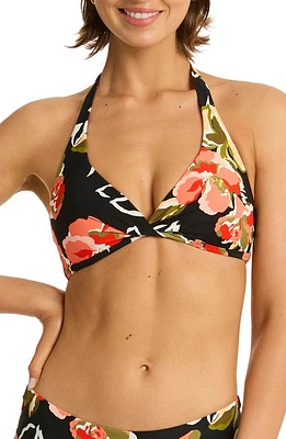 Sea Level Juniper Twist Front Multifit Bikini Top Black at Nordstrom, Us