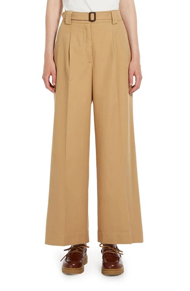 Weekend Max Mara Pino Belted Wide Leg Pants Beige at Nordstrom,