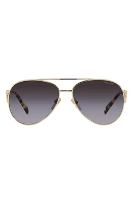 Prada 58mm Gradient Pilot Sunglasses in Grey Flash at Nordstrom