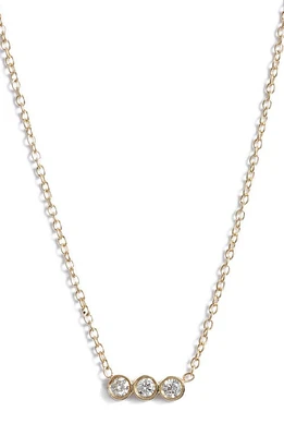 Zoë Chicco Diamond Bezel Pendant Necklace in Yellow Gold at Nordstrom, Size 16 In