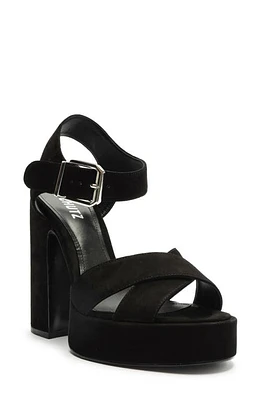 Schutz Penelope Ankle Strap Platform Sandal Black at Nordstrom,