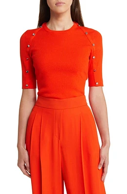 BOSS Famistosa Rib Button Accent Sweater in Orange at Nordstrom, Size Medium