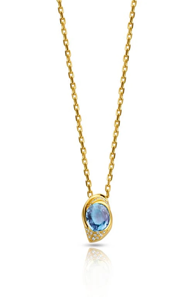 DRIES CRIEL Flux Sapphire & Diamond Pendant Necklace in Blue at Nordstrom