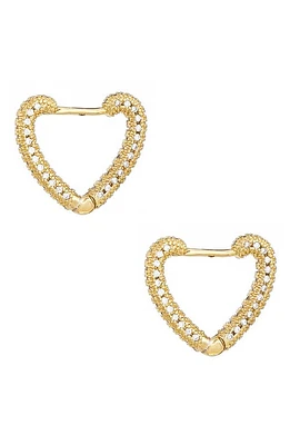 Ettika Pavé Heart Huggie Earrings in Gold at Nordstrom