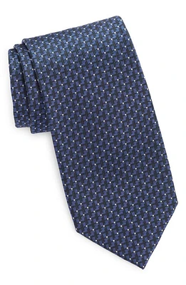 Canali Geometric Silk Jacquard Tie in Dark Blue at Nordstrom