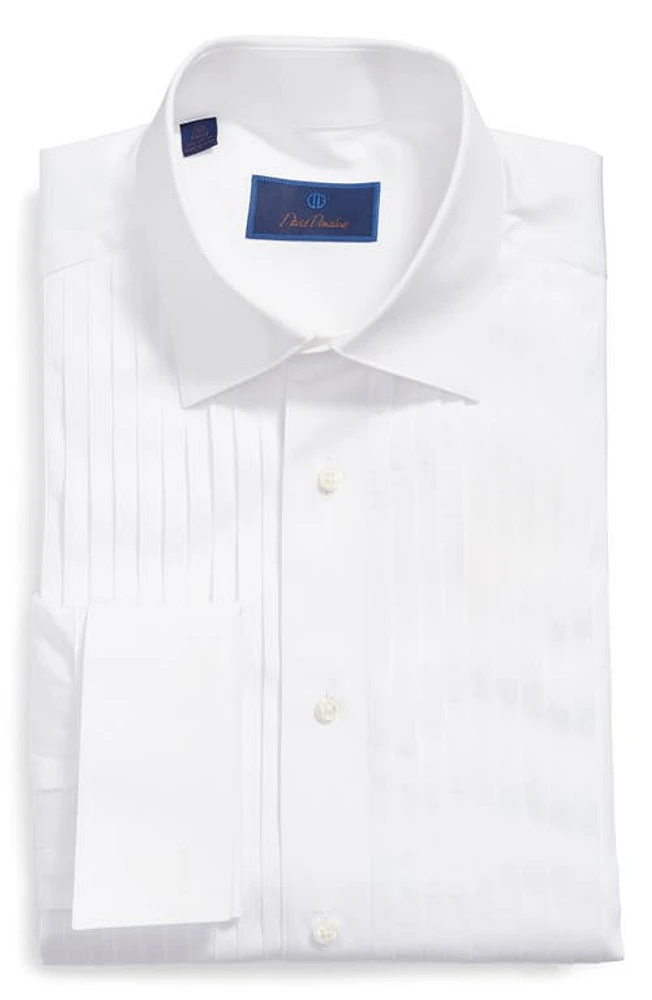 David Donahue Regular Fit French Cuff Tuxedo Shirt White at Nordstrom,