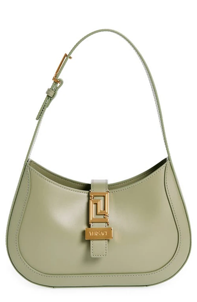 Versace Small Greca Leather Hobo Bag in Taupe-Versace Gold at Nordstrom