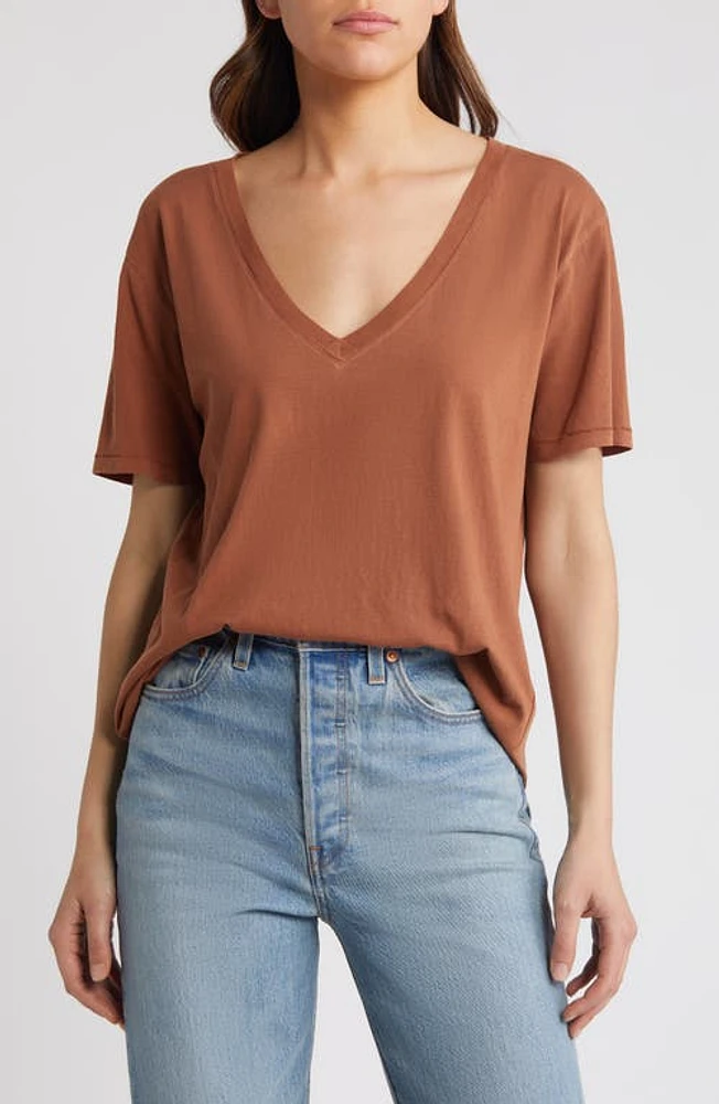 Treasure & Bond Oversize V-Neck Cotton T-Shirt at Nordstrom,