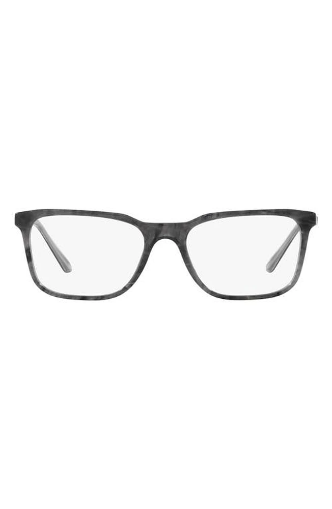 Prada 55mm Rectangular Optical Glasses in Graphite at Nordstrom