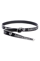 Balenciaga D-Ring Webbed Belt in Black/White at Nordstrom