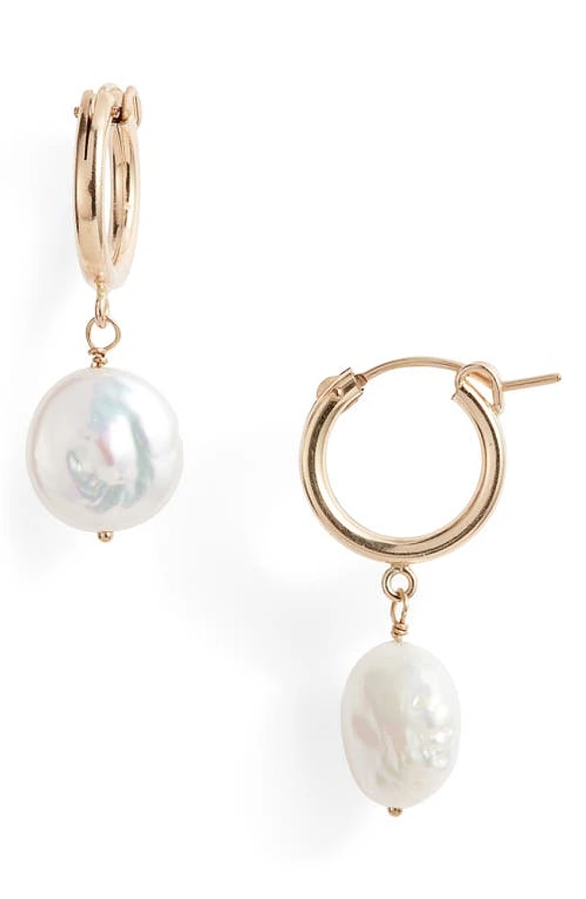 Nashelle Lucia Cultured Pearl Huggie Earrings in 14K Gold Filled at Nordstrom