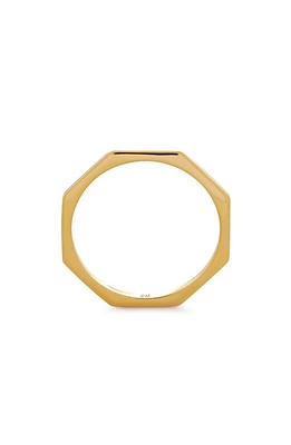 Monica Vinader Octagon Stacking Ring 18Ct Gold Vermeil at