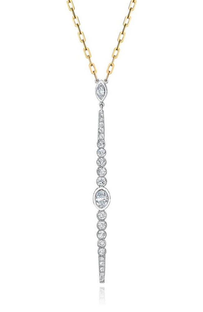 Mindi Mond Diamond Bar Pendant Necklace in 18K Yg at Nordstrom, Size 20