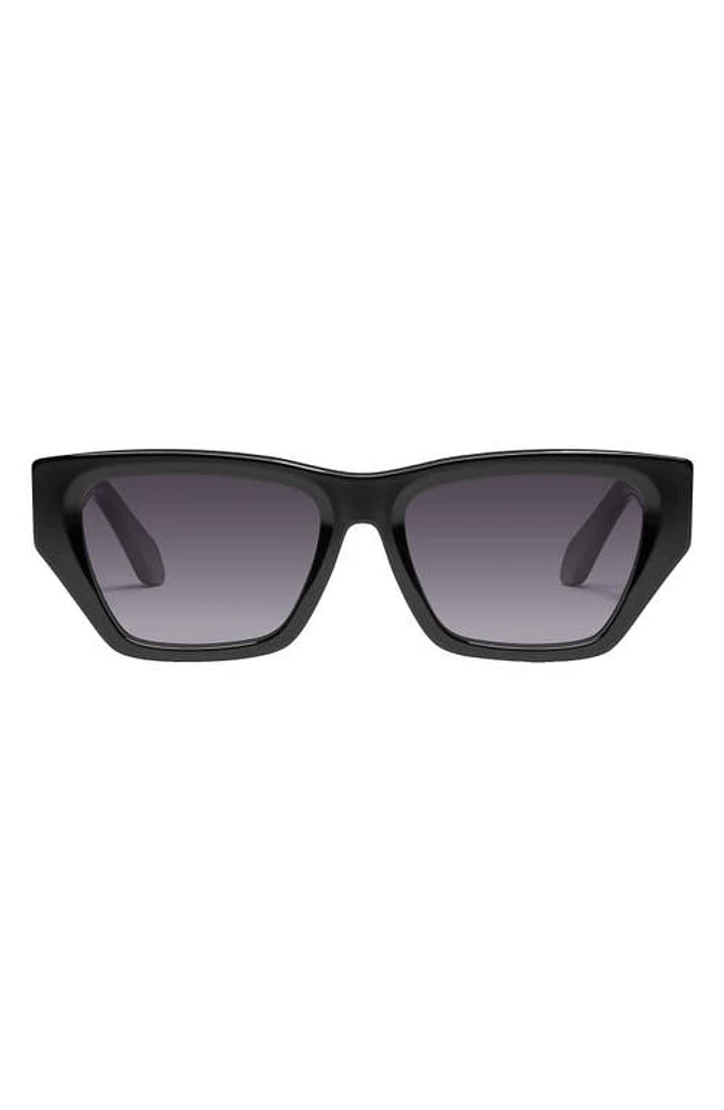 Quay Australia No Apologies 40mm Gradient Square Sunglasses in Black /Smoke at Nordstrom