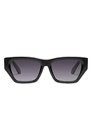 Quay Australia No Apologies 40mm Gradient Square Sunglasses in Black /Smoke at Nordstrom