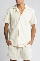 OAS Cream Golconda Terry Cloth Camp Shirt Off White at Nordstrom,