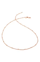 Monica Vinader 16-Inch Fine Bead Station Necklace in Rose Gold at Nordstrom, Size 16 In