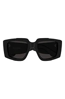 Alexander McQueen 51mm Geometric Sunglasses in Black at Nordstrom