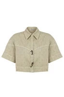 Nocturne Accessory Designed Denim Jacket in Khaki at Nordstrom